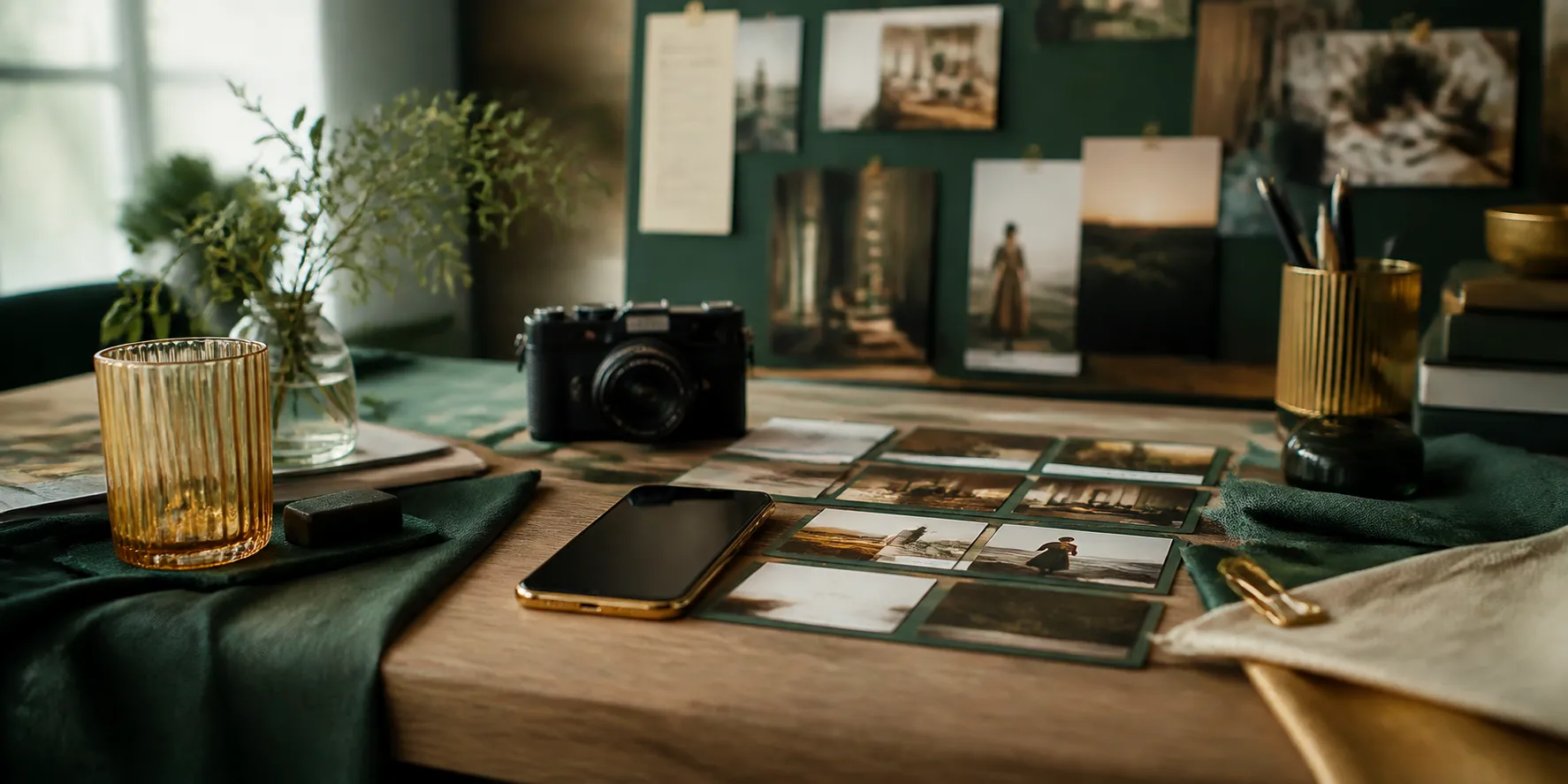 Social media content workspace representing content planning and AI-assisted production
